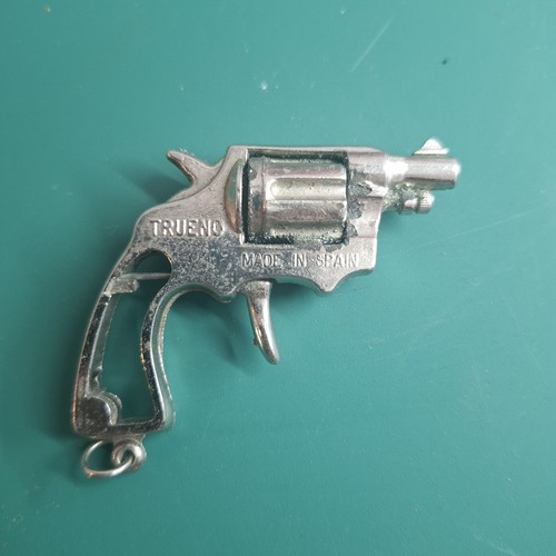 Vintage gun metal keyring - metal,
