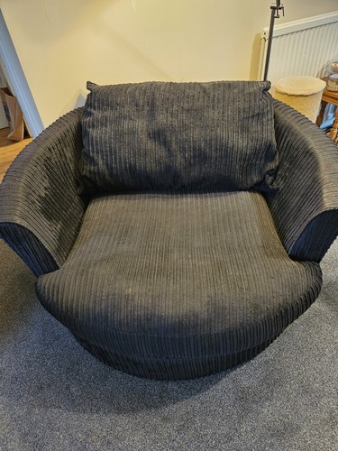 Black fabric cuddle chair - black,