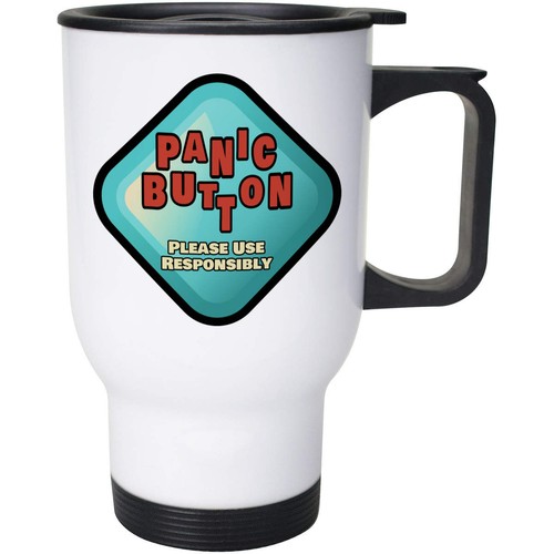 Panic button travel mug - button',