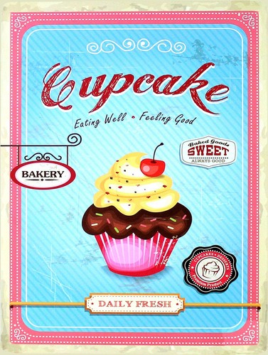 Cupcake retro metal - cupcake,,
