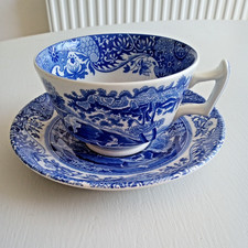 Vintage Spode Blue Italian Breakfast Cup & Saucer Excellent Condition New Unused