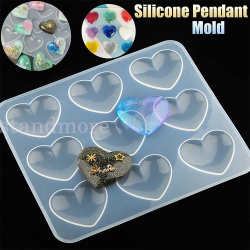 Heart silicone pendant mold - silicone,