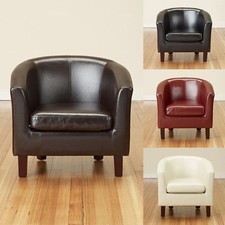 Faux Leather Tub Chair, Moder