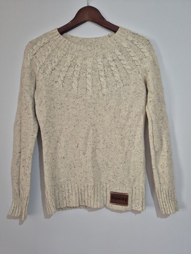 Superdry cream flecked jumper - cream,