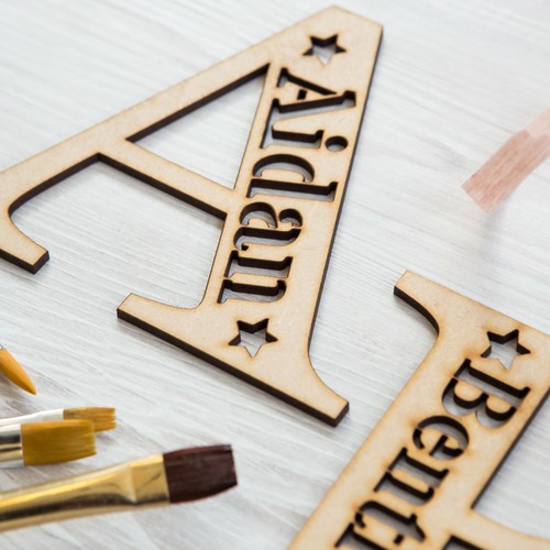Personalised wooden name mdf - wooden,