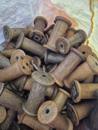 Vintage wooden spools - vintage,