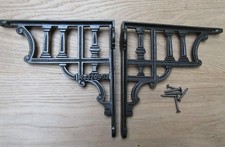Rustic iron shelf brackets shelving vintage support wall mounting PAIR 8"
