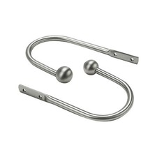 Curtain Pole Athena Holdback Tieback Set Of 2 Metal Chrome Brass Black Hold Back