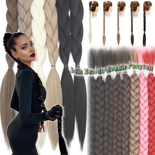 Thick box braid - thick, ponytail