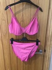Ladies Tescos Two Piece Pink Bikini Size 16