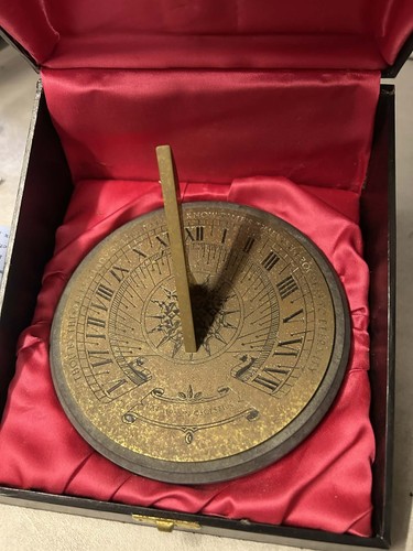 Vintage brass slate sundial - vintage, &