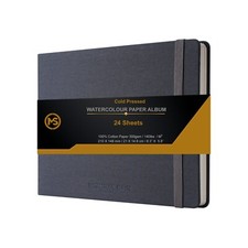 A5 Watercolour Sketchbook Cold Press 300gsm 100% Cotton Paper-24 Sheet Journal