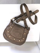 Vintage Y2K COCCINELLE Bronze Studded Saddle Bag Flap Front Handbag