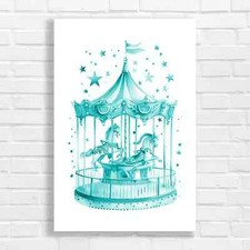 Enchanted Carousel Horse Teal