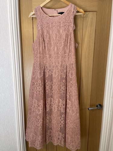 Women blush pink lace - pink, midi