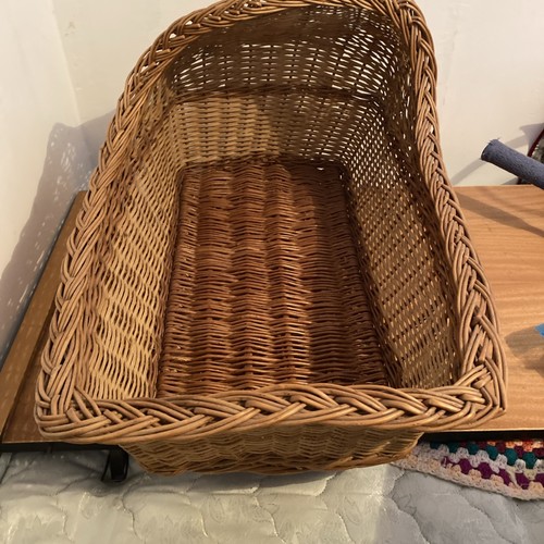 Rocking wicker dolls crib with - crib,