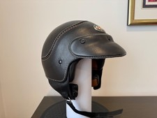 Vintage ATC Leather Line Open Face Motorcycle Helmet, Ideal Garage/ Office Art