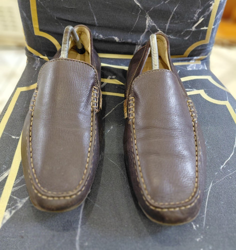 Geox men brown leather - men's, slip