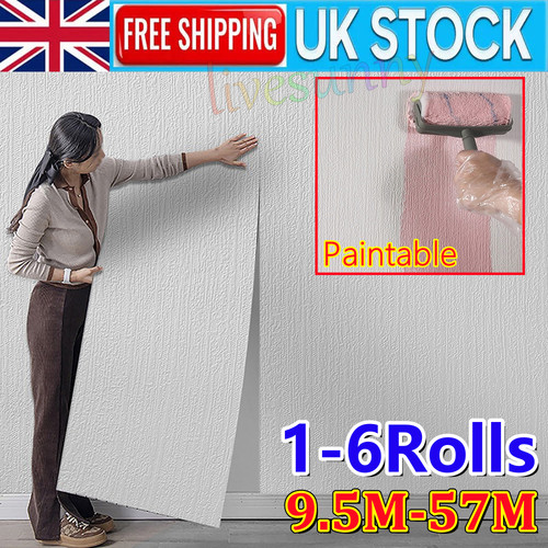 57m white paintable wallpaper - 57m,
