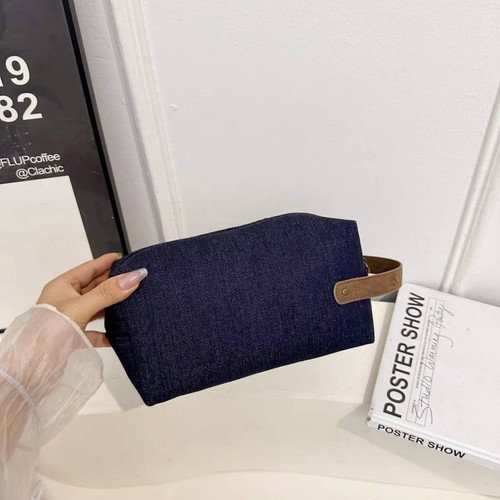 Denim cosmetic bag - denim, toiletry