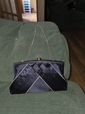 Phase Eight Navy Satin Clutch