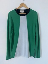 Cashmere Jumper XL Green White Pringle Scotland Knit Long Sleeve Sweater
