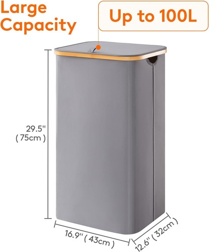 100l bamboo laundry basket - 100l,