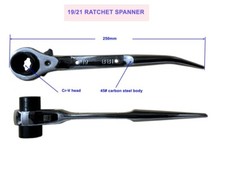 Ratchet Podger Spanner – Double Sided | 19mm & 21mm | Scaffold Ratchet 4 in 1