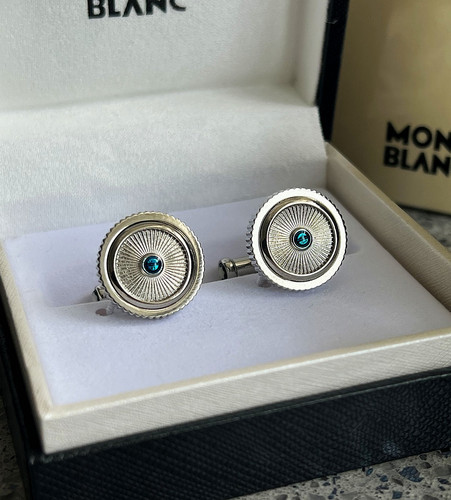 Montblanc silver cufflinks - silver,