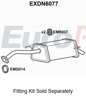 Rear muffler silencer insert - rear,