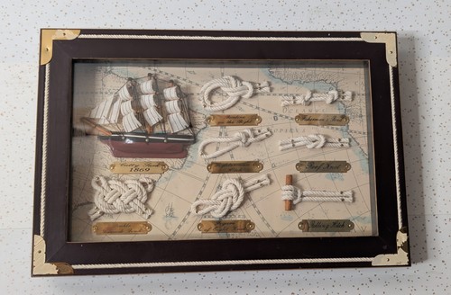 Nautical shadow box sailing - nautical,