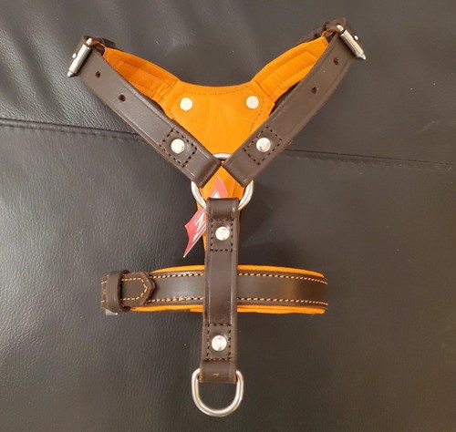 Genuine leather dog harness - leather,
