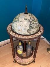 Vintage Wine Bar Antique Globe Drinks Italian Style Minibar Trolley Cabinet Home