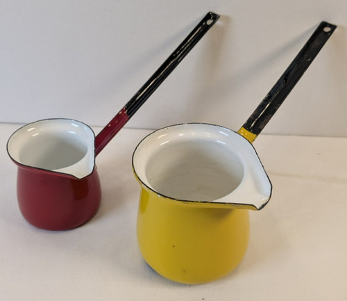 Vtg enamelware butter syrup - ,