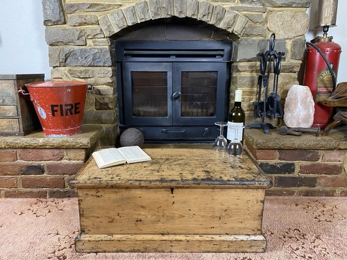 Old antique pine chest - pine,