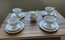 ROYAL ALBERT SILVER MAPLE TEA SET 14 Pieces