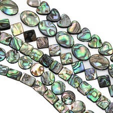 Green Abalone Shell Mother of Pearl Beads Double Sided for Jewllery Making 