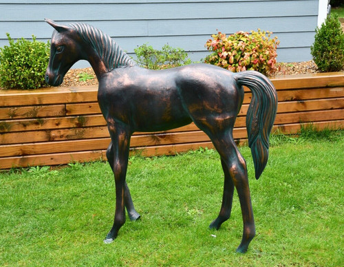 Metal life size standing - metal, foal