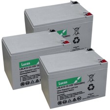 3 x Lucas LSLA12-12 12v 12ah Batteries for 36v Electric Bike Tricruiser