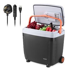 28L Electric Cool Box, VonShef Insulated Cooler with Hot/Cold Function & Wheels