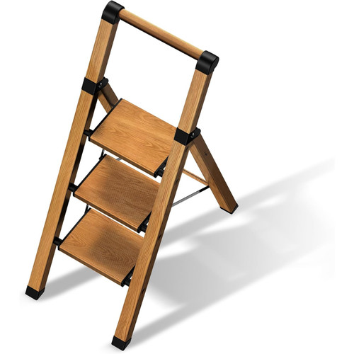 Aluminium folding step ladder - aluminium,