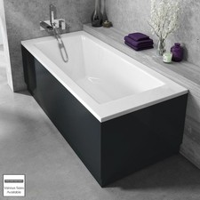 Nuie Soft Black Straight Bath Panels with Plinth Moisture Resistant MFC Bathroom