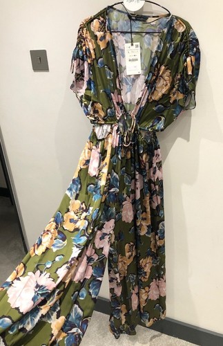 Zara khaki floral printed - zara,