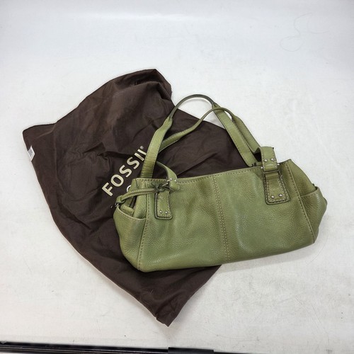 Fossil green pebbled leather - fossil,