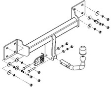 Swan Neck Tow Bar For BMW X5 E70 SUV 2007-2013 NO ELECTRICS - B/014