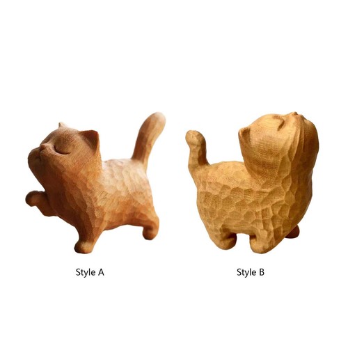 Wooden cat statue - cat,