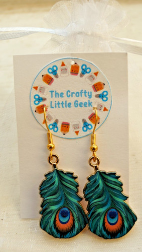 Handmade peacock feather drop - feather,
