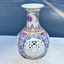 1.89LB Handmade Blue and White Porcelain Vase/Jingdezhen, China