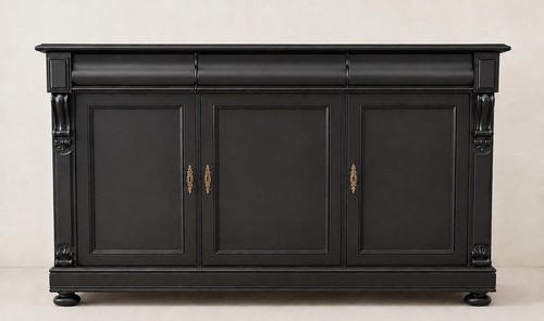 Large black vintage sideboard - black,
