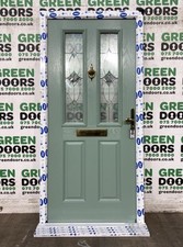 CHARTWELL GREEN FRONT DOOR COMPOSITE TRIPLE GLAZED SAGE DECORATIVE GLASS NEW